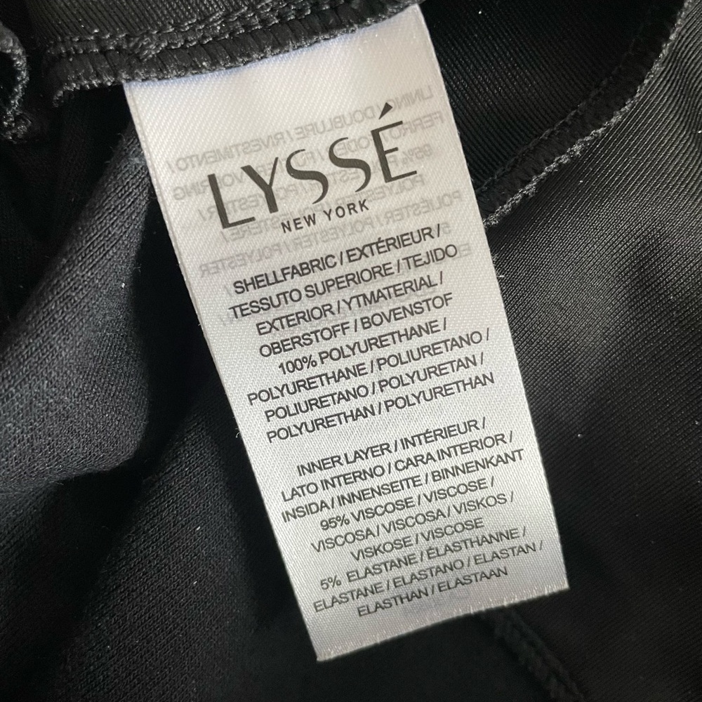LYSSE Faux Leather Pull On Stretch Straight Leg Pants, Black, Large - Picture 6 of 6